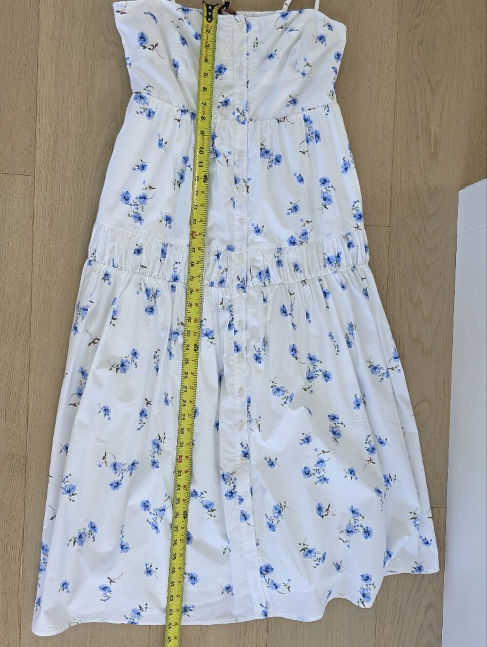 Quince 100% Organic Cotton Spaghetti Strap Maxi Dress Romantic Stems Medium - Picture 10 of 15